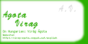 agota virag business card
