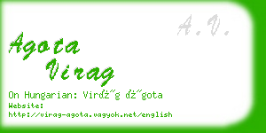 agota virag business card